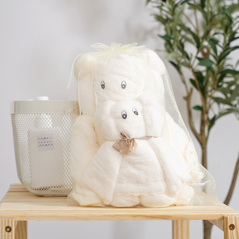 Baby Bear Coral Fleece Mother And Child Set Towel