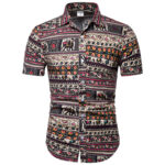 Men's shirt printed casual Beach Short Sleeve Shirt for men