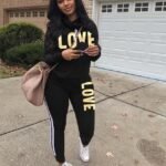 Women Suit Fashion Sweatshirt Pants Female Sports Suit