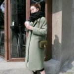 Fashion Solid Color Thick Pocket Women Autumn Winter Warm Long Coat Outwear