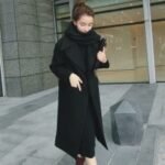 Fashion Solid Color Thick Pocket Women Autumn Winter Warm Long Coat Outwear
