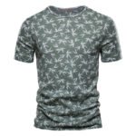 Casual Slim-Fit Stretch T-Shirt Men Short-Sleeved Printed T-Shirt Sports Men