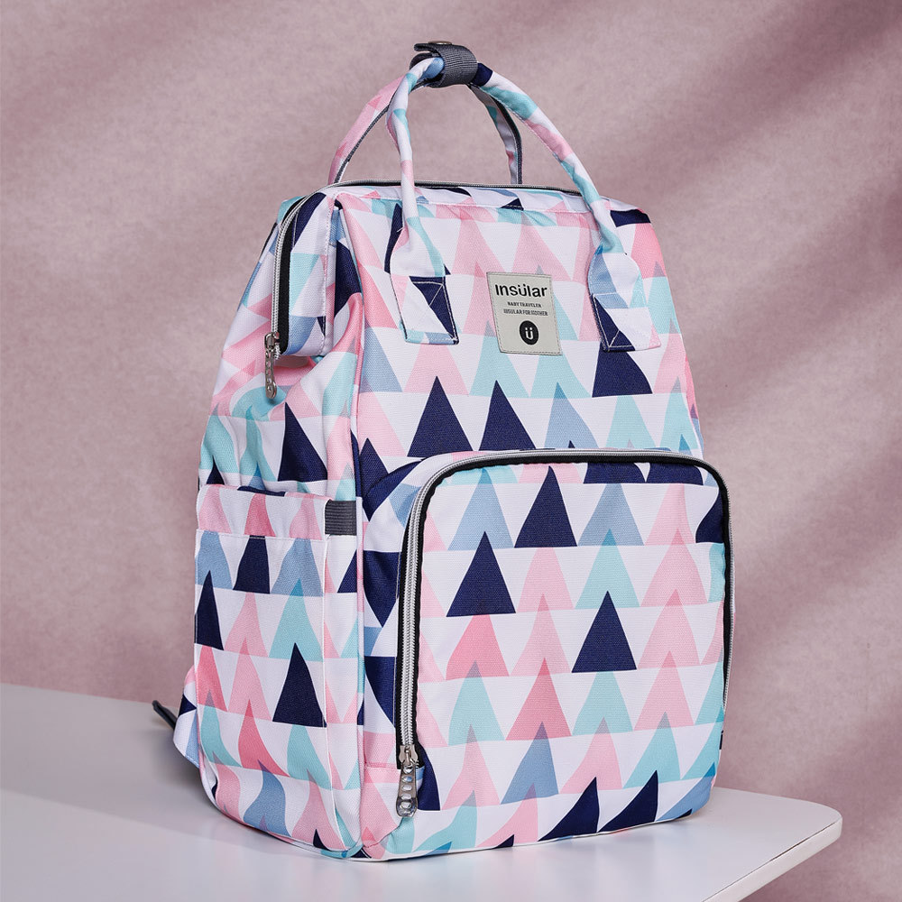 Large-Capacity Printed Mommy Bag Multifunctional Waterproof Mother And Baby Outing Backpack