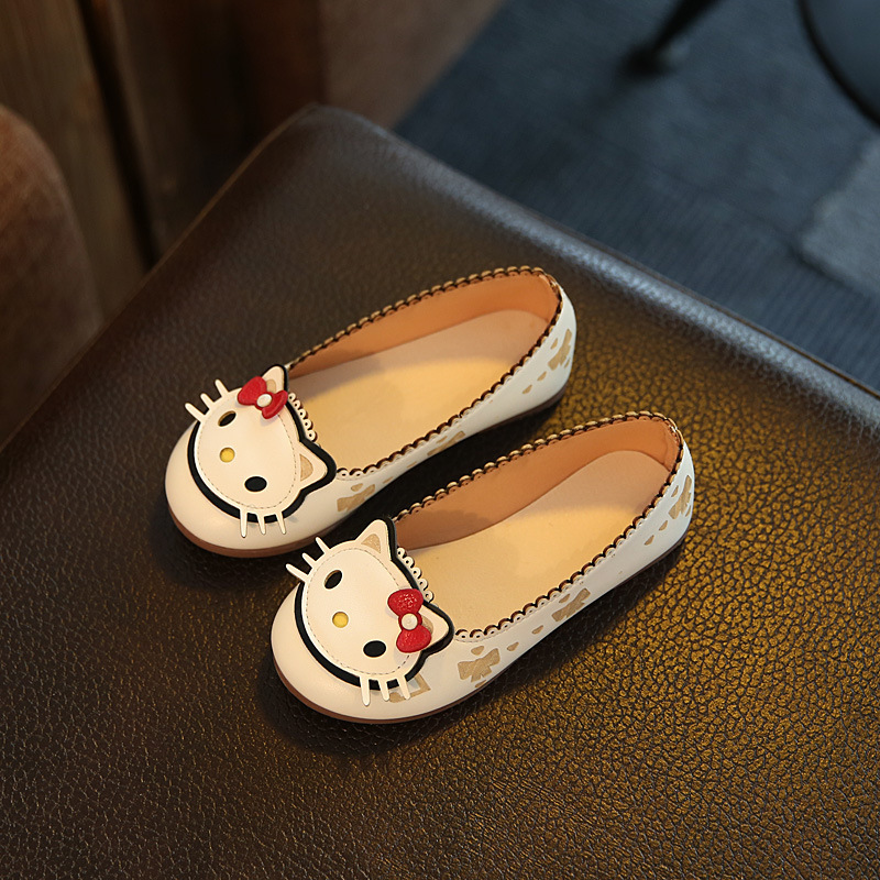 Girls' Shoes, Leather Shoes, Princess Shoes, Big Children, Little Girls, Single Children, Baby Soft-Soled Peas Shoes