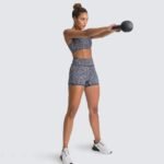 Knitted Sexy Sports Tank Top Shorts Yoga Wear Bra Fitness Suit Women