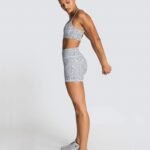 Knitted Sexy Sports Tank Top Shorts Yoga Wear Bra Fitness Suit Women