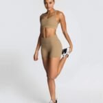 Knitted Sexy Sports Tank Top Shorts Yoga Wear Bra Fitness Suit Women