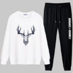 Slim casual teenager printed sportswear suit