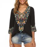 Women's New Shirt Embroidery Loose Slimming Shirt Women
