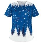 Christmas clothing printed shirt V-neck short-sleeved t-shirt women