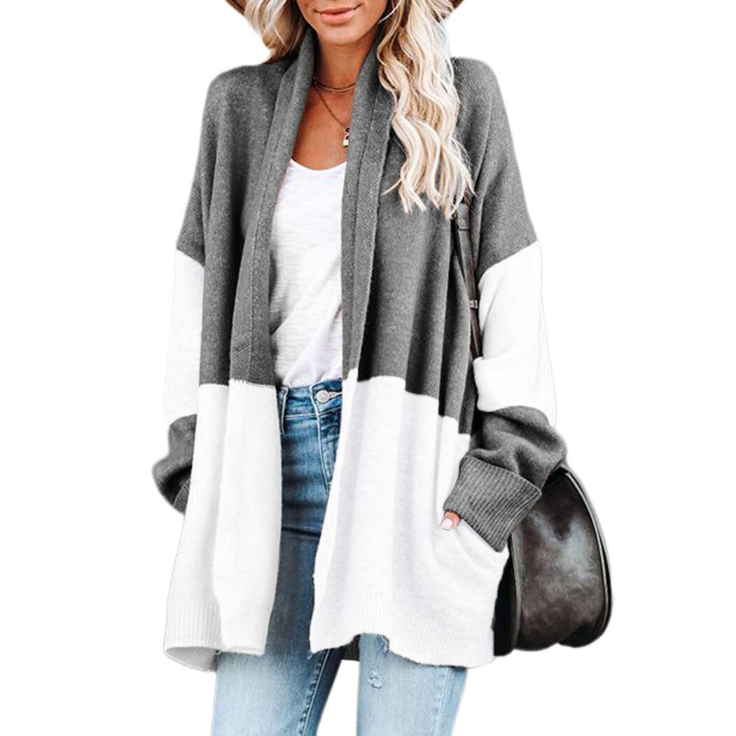 Knitted Cardigan Rainbow Cardigan Sweater Coat Women