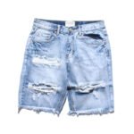 Ripped denim shorts