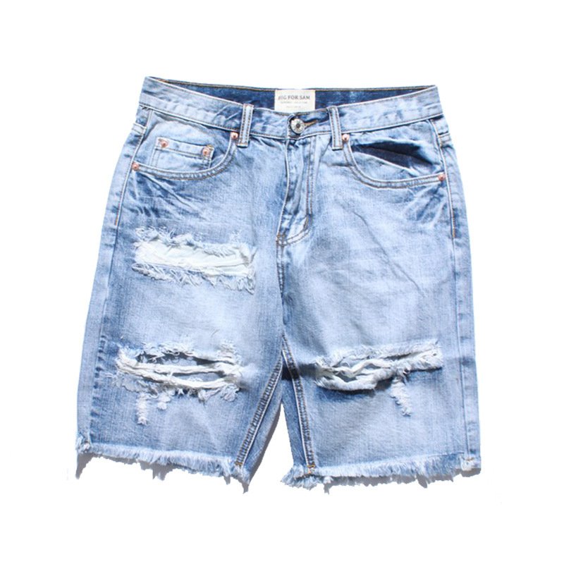 Ripped denim shorts