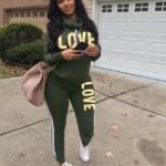 Women Suit Fashion Sweatshirt Pants Female Sports Suit