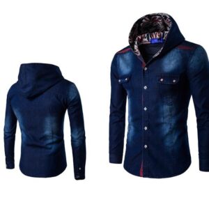 HOODED DENIM SHIRT