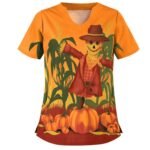 Christmas clothing printed shirt V-neck short-sleeved t-shirt women
