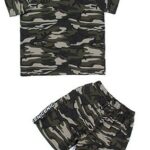 Boys summer short sleeve camouflage clothing