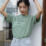 Letter printed T-shirt women white