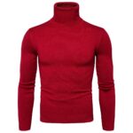 Winter Warm Basic Thermal Turtleneck Sweater Mens Solid Color Slim Fit Clothes Pullover Top