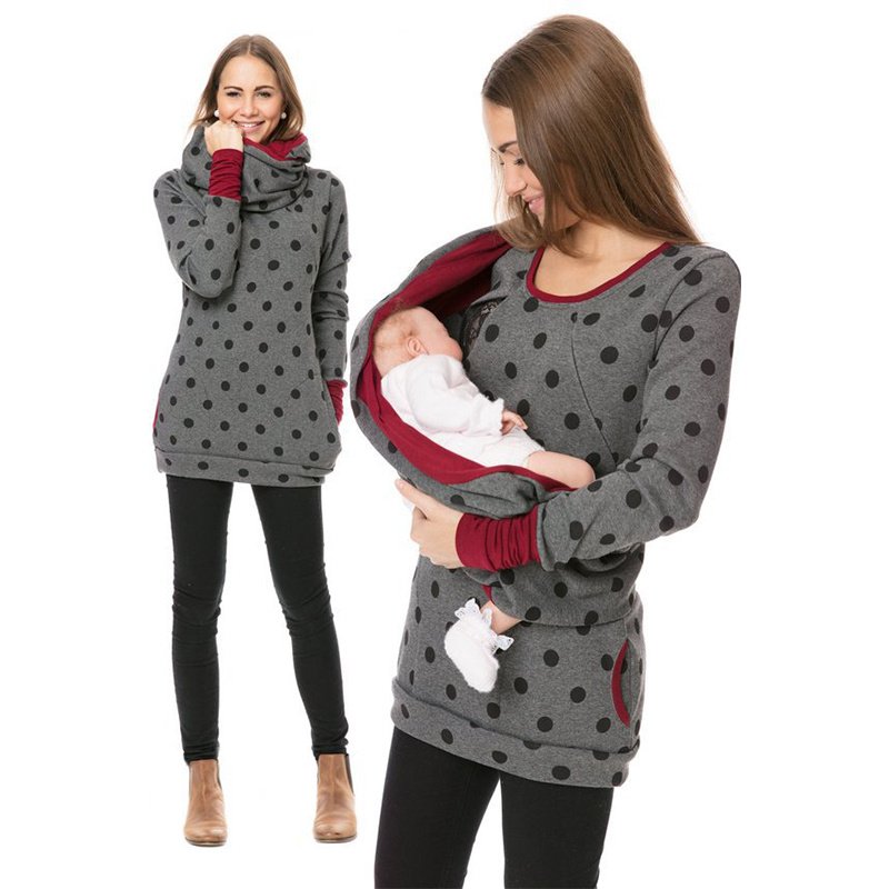 Sweatshirt Hoodie Women Long Sleeve Breastfeeding Shirt