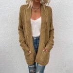 Drizzle Twist Cardigan Sweater Women Mid-length Twisted Rope Cardigan