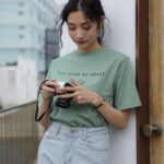 Letter printed T-shirt women white