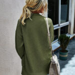 Solid color knitted cardigan for women