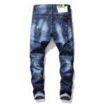 men jeans famous D2 Men slim jeans pants mens denim trousers zipper blue hole Pencil Pants