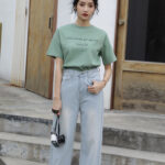 Letter printed T-shirt women white