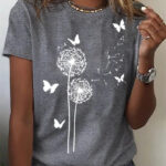 Printed T-shirt Casual Tops For Women