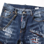 men jeans famous D2 Men slim jeans pants mens denim trousers zipper blue hole Pencil Pants