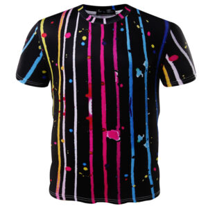 Short Sleeve Fashion Color Stripes Plus Size Half Sleeve Men