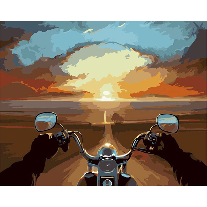 Retro Cool Motorcycle Still Life Canvas Wedding Art Deco Picture Gift