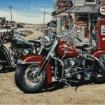 Retro Cool Motorcycle Still Life Canvas Wedding Art Deco Picture Gift