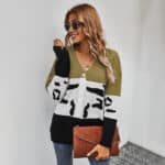 New product contrast cardigan sweater coat